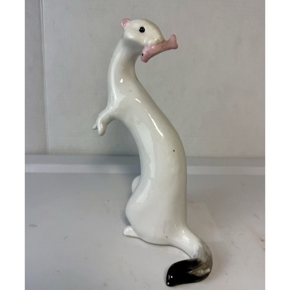 Vintage Mink Stoat Weasel Ferret Porcelain Figurine MCM Mid Century
